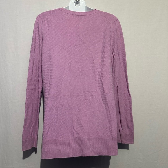 Talbots Women’s Purple Textured Button Front Cardigan Sweater Size L - Picture 3 of 4